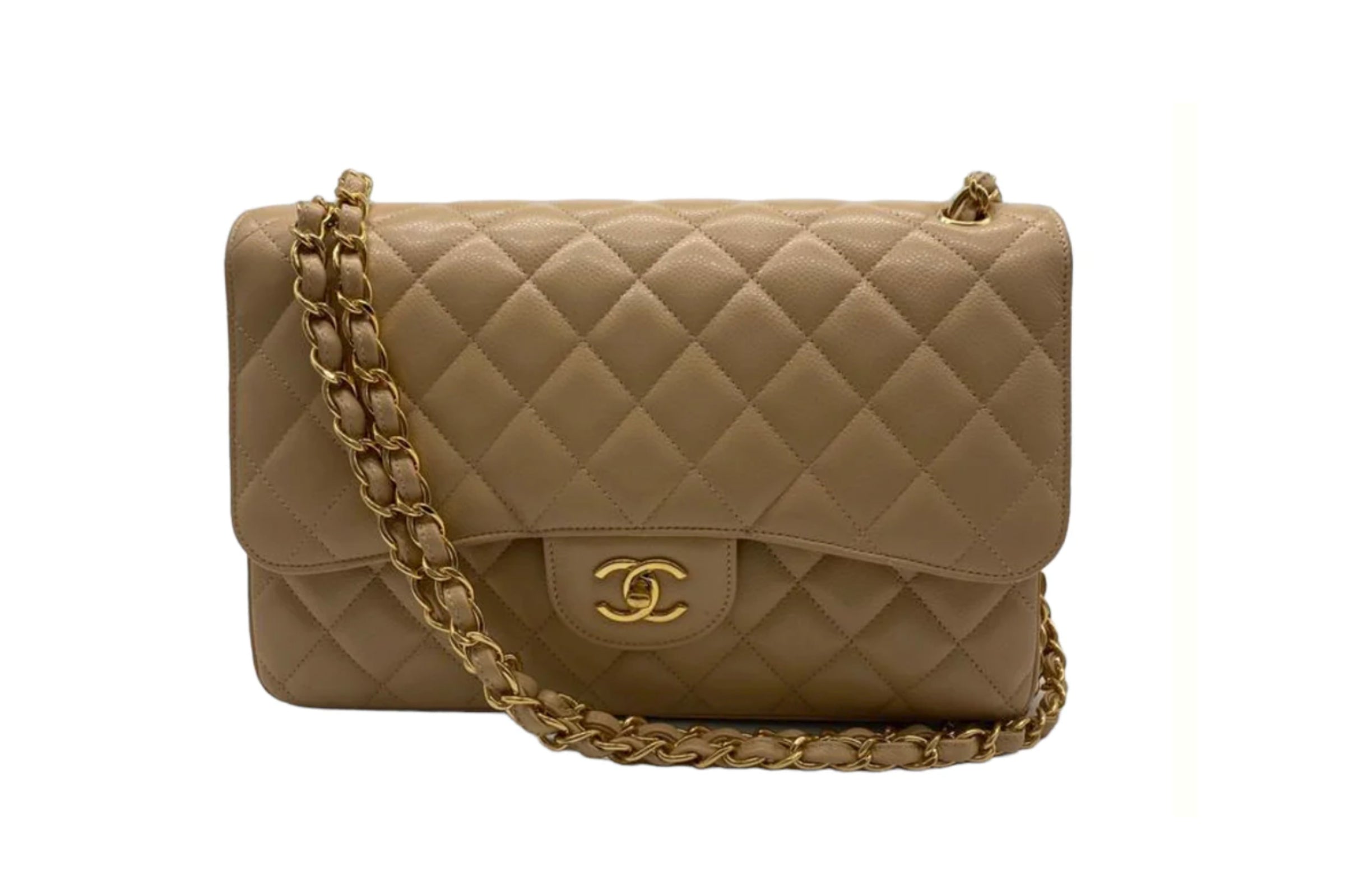 Chanel Brown Mini Classic Square Lambskin Single Flap Bag Beige Leather  ref.956256 - Joli Closet