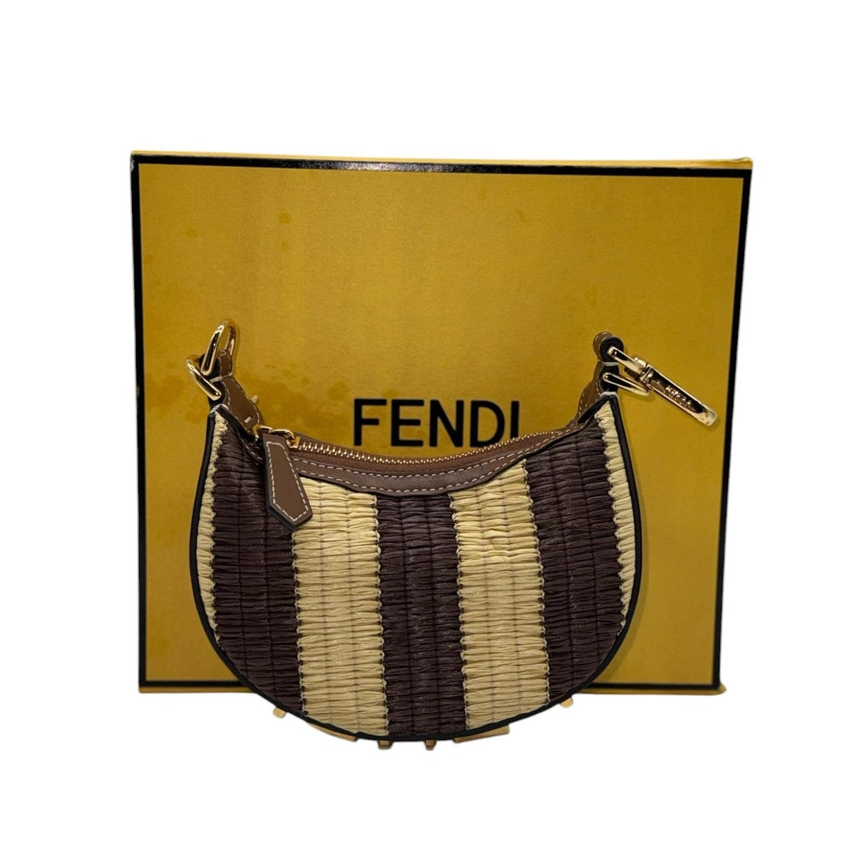 FENDI Mini Women's Handbag in Brown & Beige