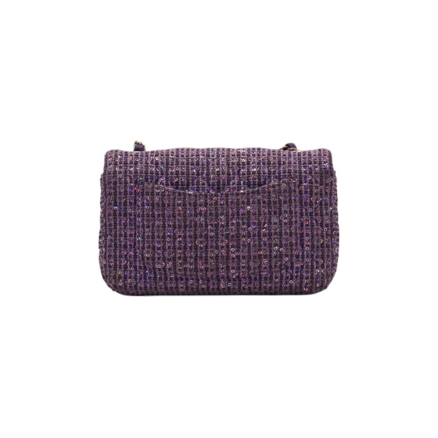 CHANEL Tweed Rectangular Mini Flap Bag In Purple