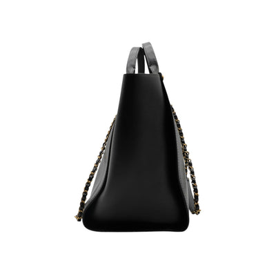 CHANEL Deauville Caviar Leather Tote Bag In Black
