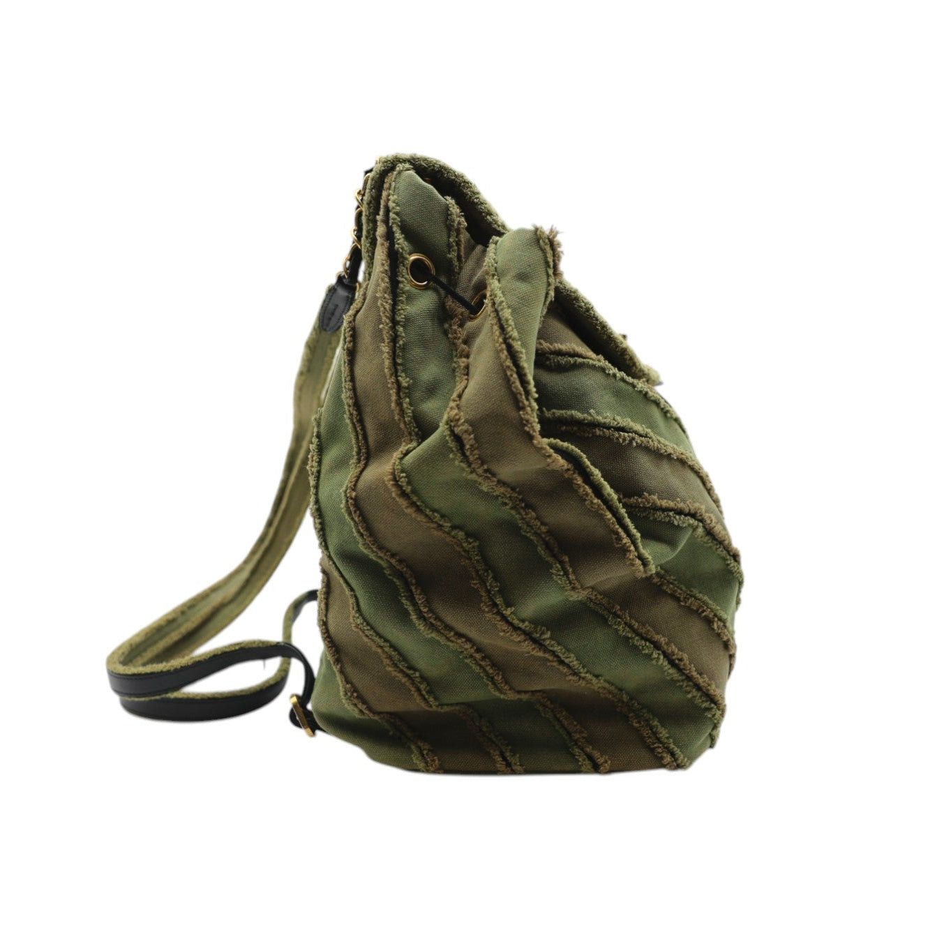 CHANEL Coco Cuba Patchwork Chevron Backpack In Green