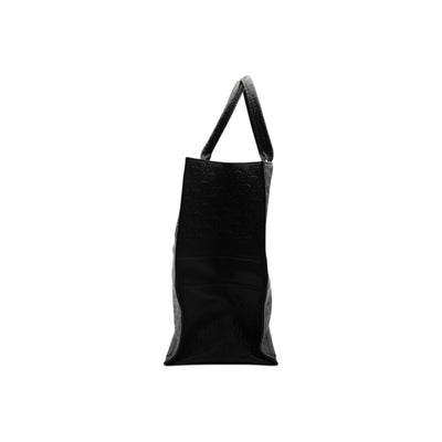 Christian Dior Large Oblique Calfskin Embossed Book Tote In Black