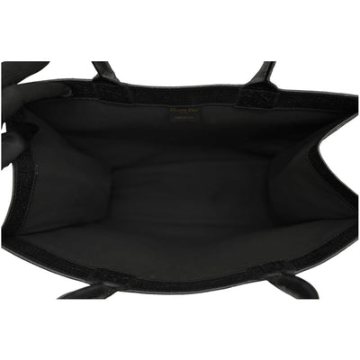 Christian Dior Large Oblique Calfskin Embossed Book Tote In Black