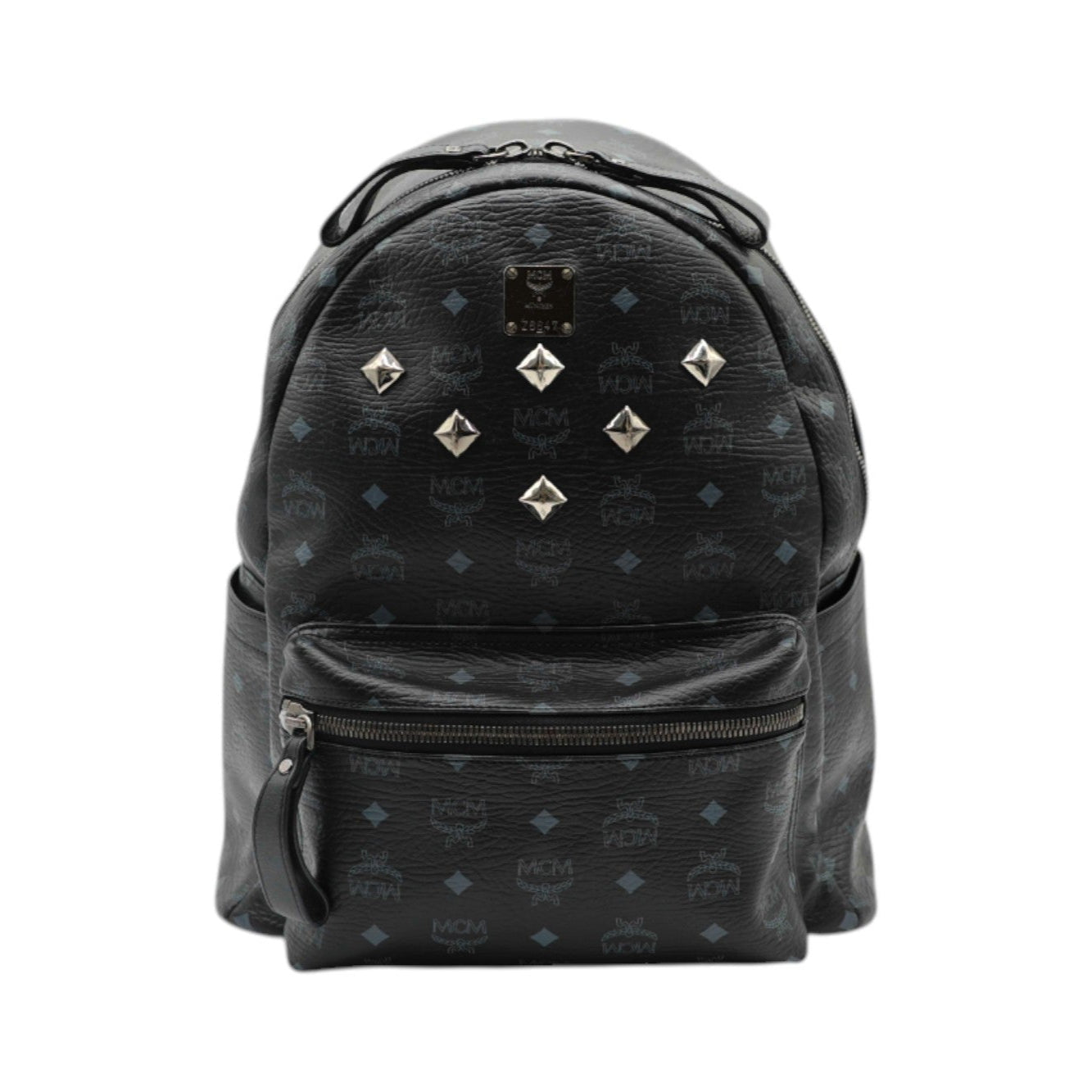 MCM Visetos Medium Sprinkle Stud Stark Backpack In Black