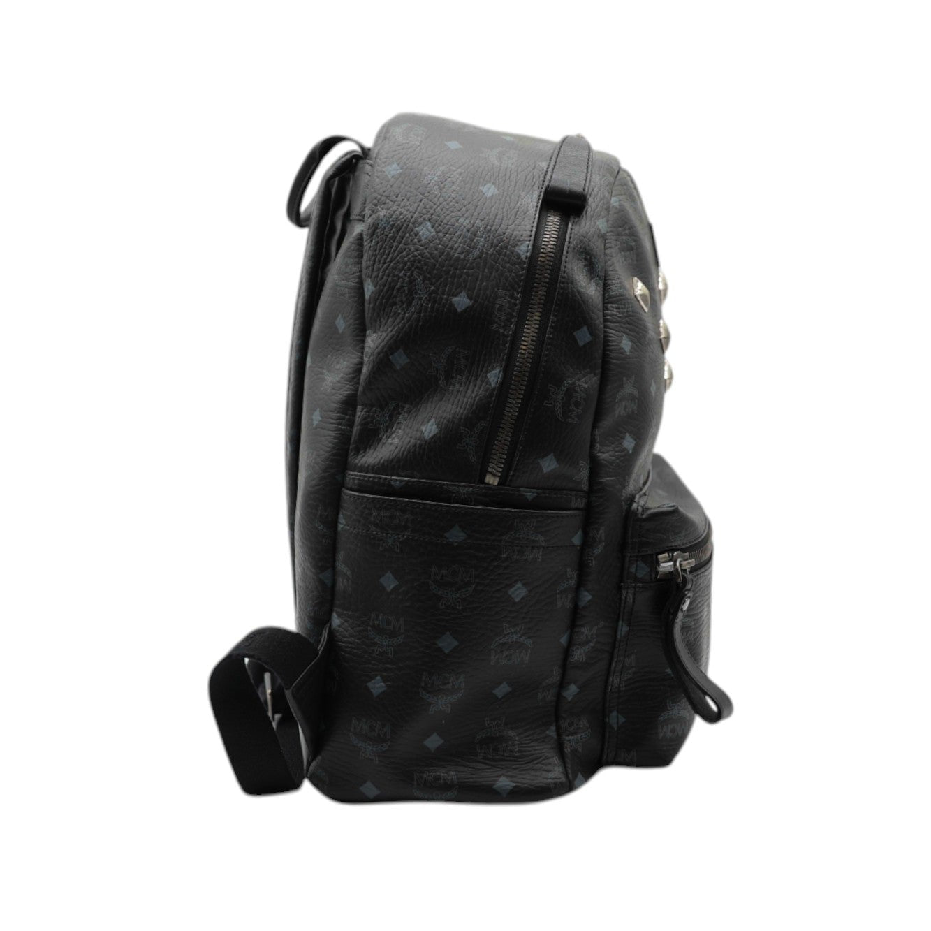 MCM Visetos Medium Sprinkle Stud Stark Backpack In Black
