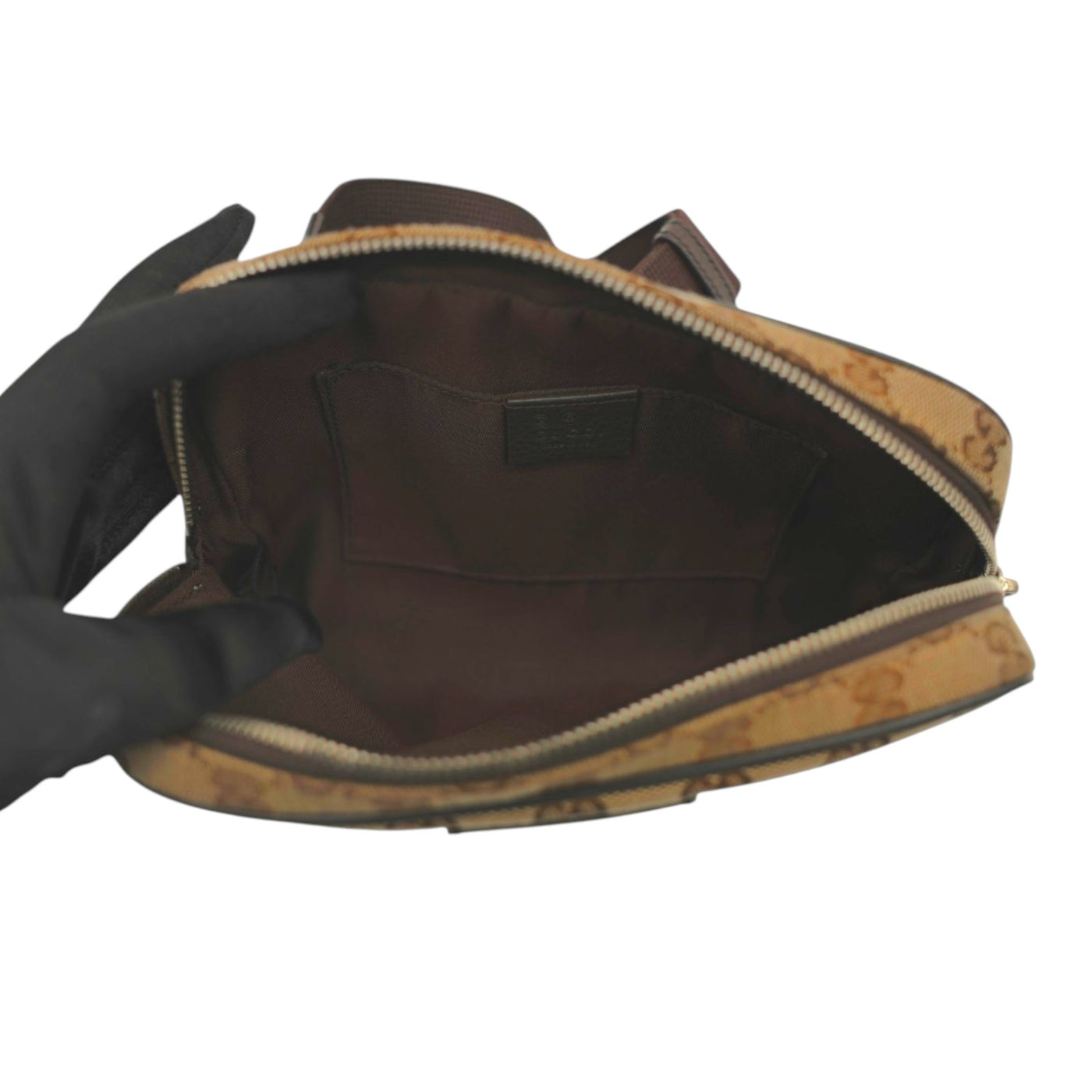 Gucci Monogram Canvas Belt Bag In Brown