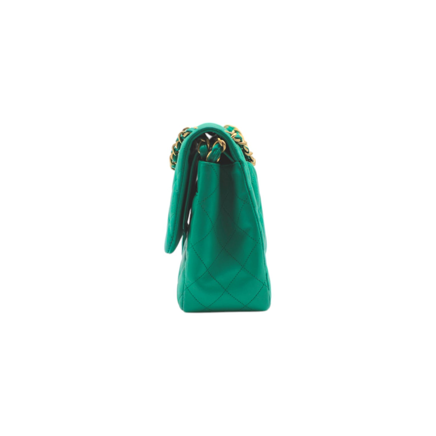 CHANEL Flap Jumbo Lambskin Shoulder Bag In Green