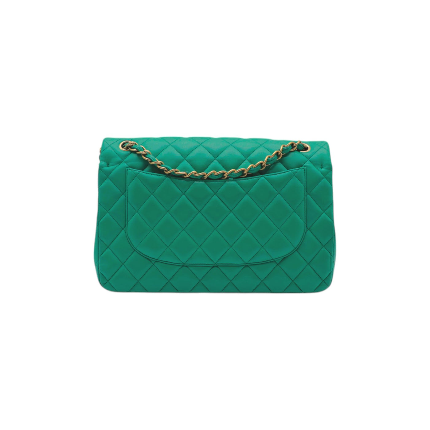 CHANEL Flap Jumbo Lambskin Shoulder Bag In Green