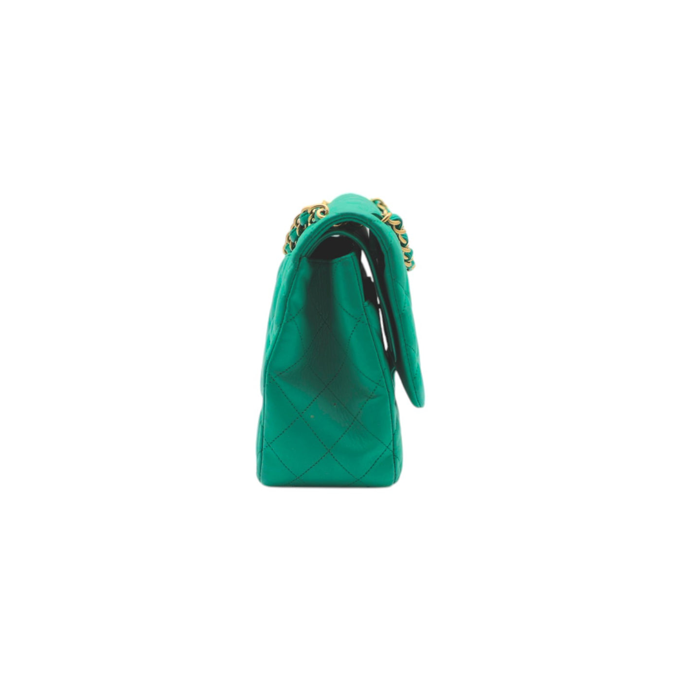 CHANEL Flap Jumbo Lambskin Shoulder Bag In Green