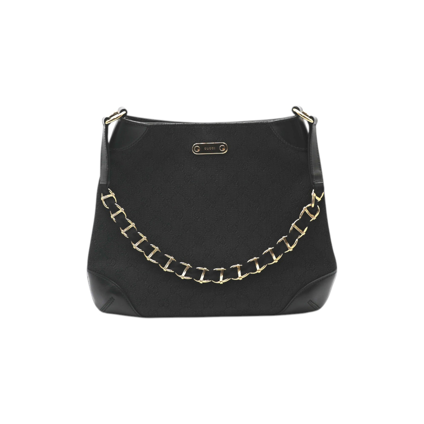 Gucci GG Denim Capri Shoulder bag In Black