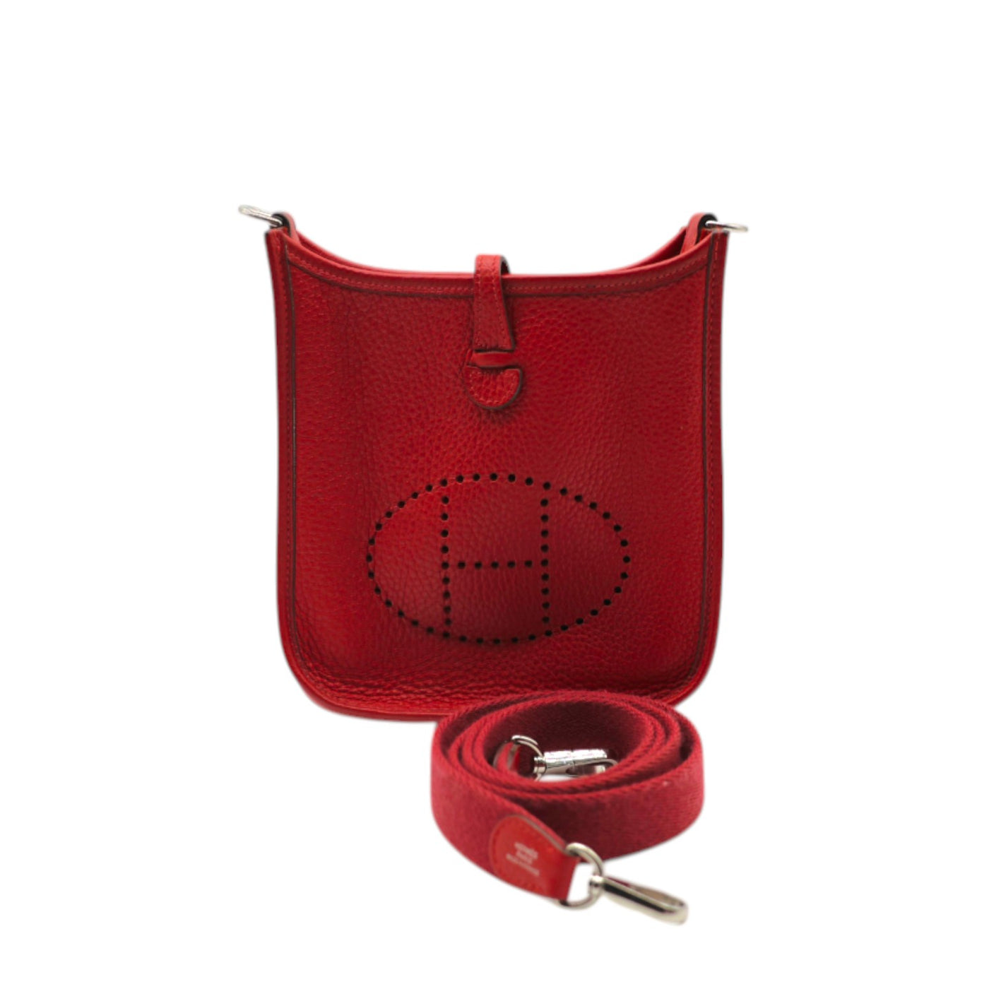 Hermès Taurillon Clemence Evelyn TPM Red Leather Crossbody Bag In Red