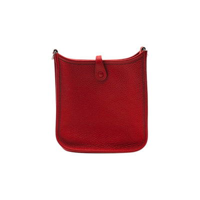 Hermès Taurillon Clemence Evelyn TPM Red Leather Crossbody Bag In Red