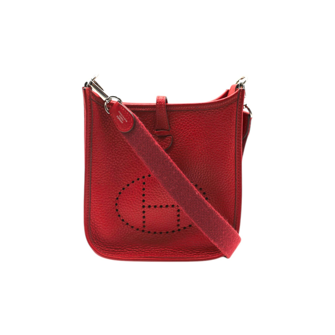 Hermès Taurillon Clemence Evelyn TPM Red Leather Crossbody Bag In Red