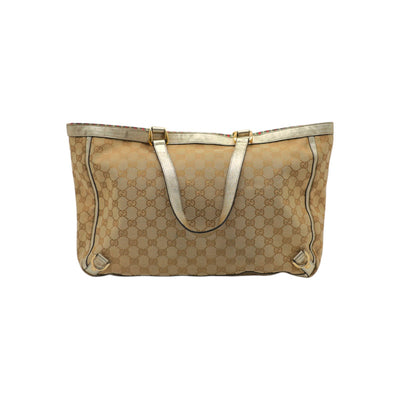 Gucci GG Abbey D-Ring Canvas Tote Bag In Beige