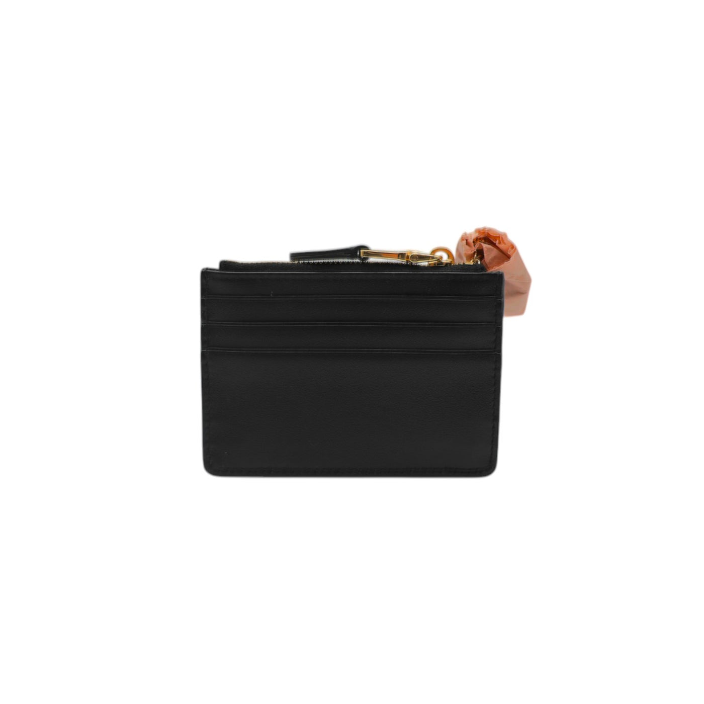 Miu Miu Logo Nappa Leather Card Holder In Black