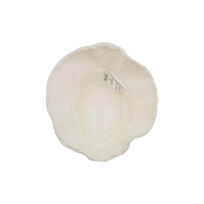 Miu Miu Logo Denim Bucket Hat Size Small In White