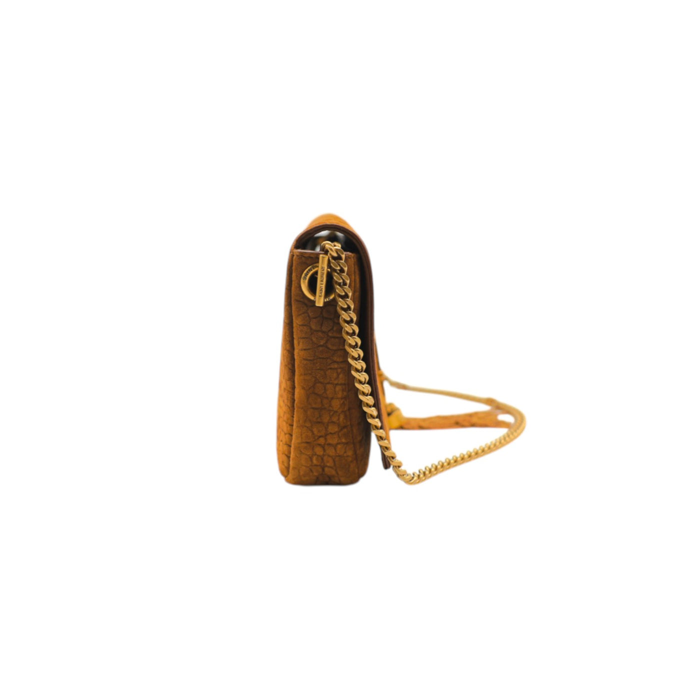 YSL Saint Laurent Crocodile Embossed Suede Monogram Tassel Kate 99 Bag