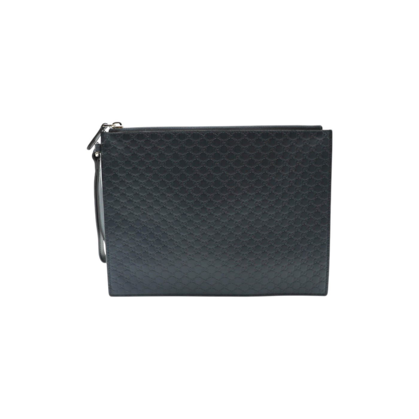 Gucci Microguccissima Leather Clutch In Dark Navy Blue