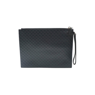 Gucci Microguccissima Leather Clutch In Dark Navy Blue