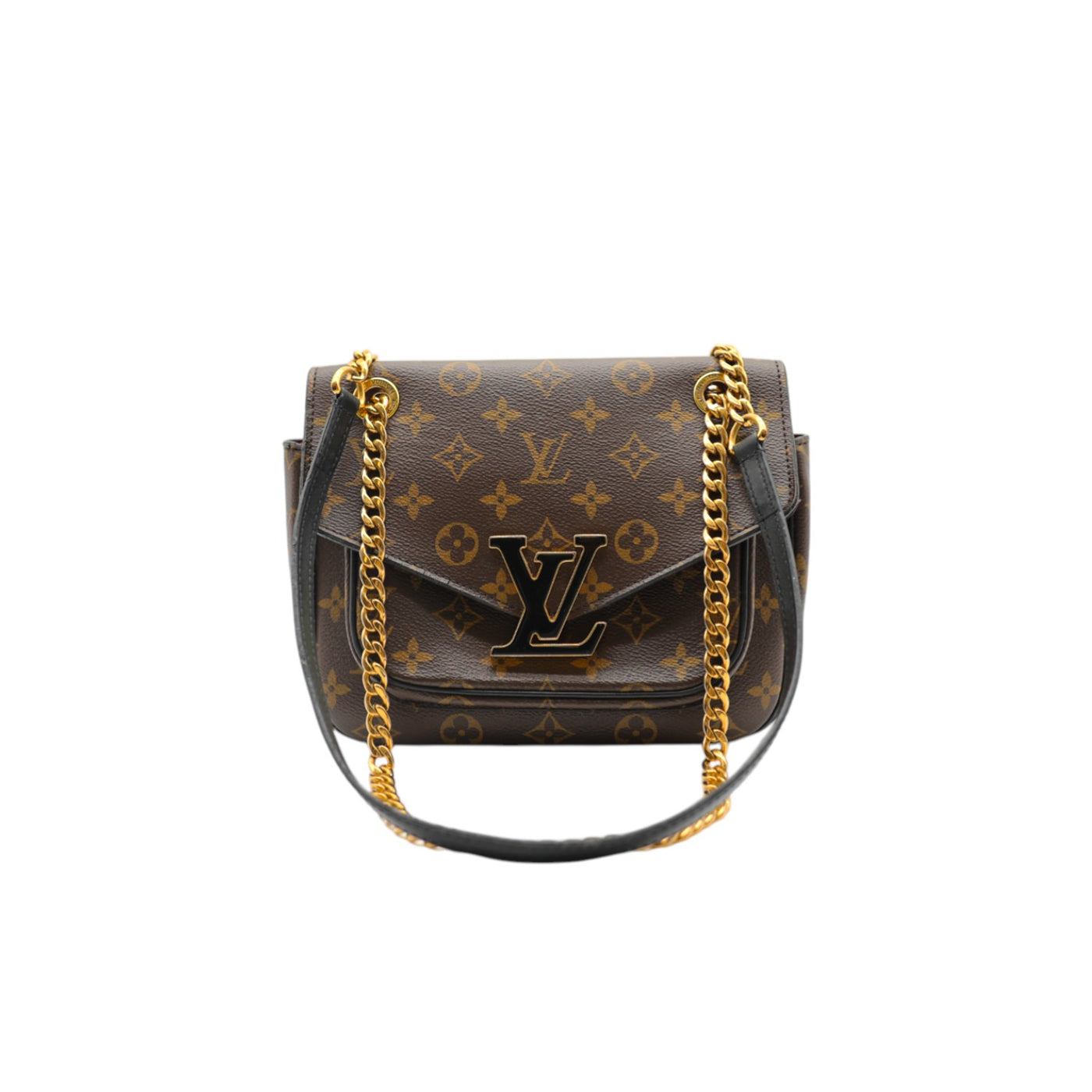 Louis Vuitton Passy Monogram Canvas With Gold Chain Strap