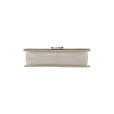 CHANEL Boy Calfskin Large Shoulder Bag In Off-White