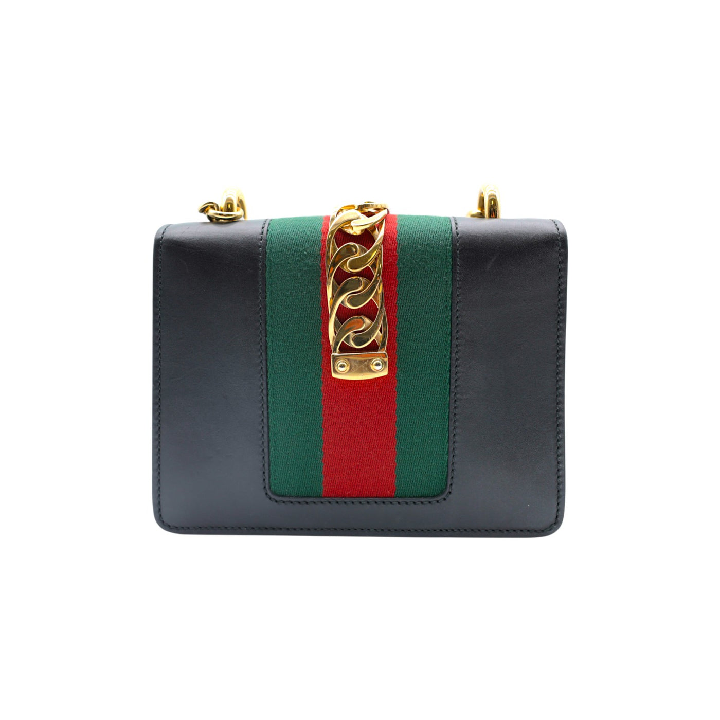 Gucci Sylvie Mini Calfskin Crossbody Bag In Black