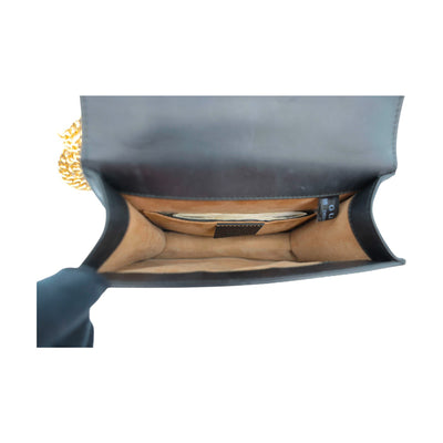 Gucci Sylvie Mini Calfskin Crossbody Bag In Black