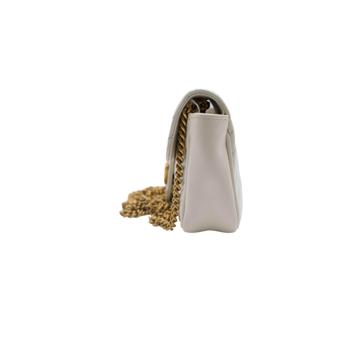 Gucci GG Marmont Chevron Mini Crossbody Bag In Cream