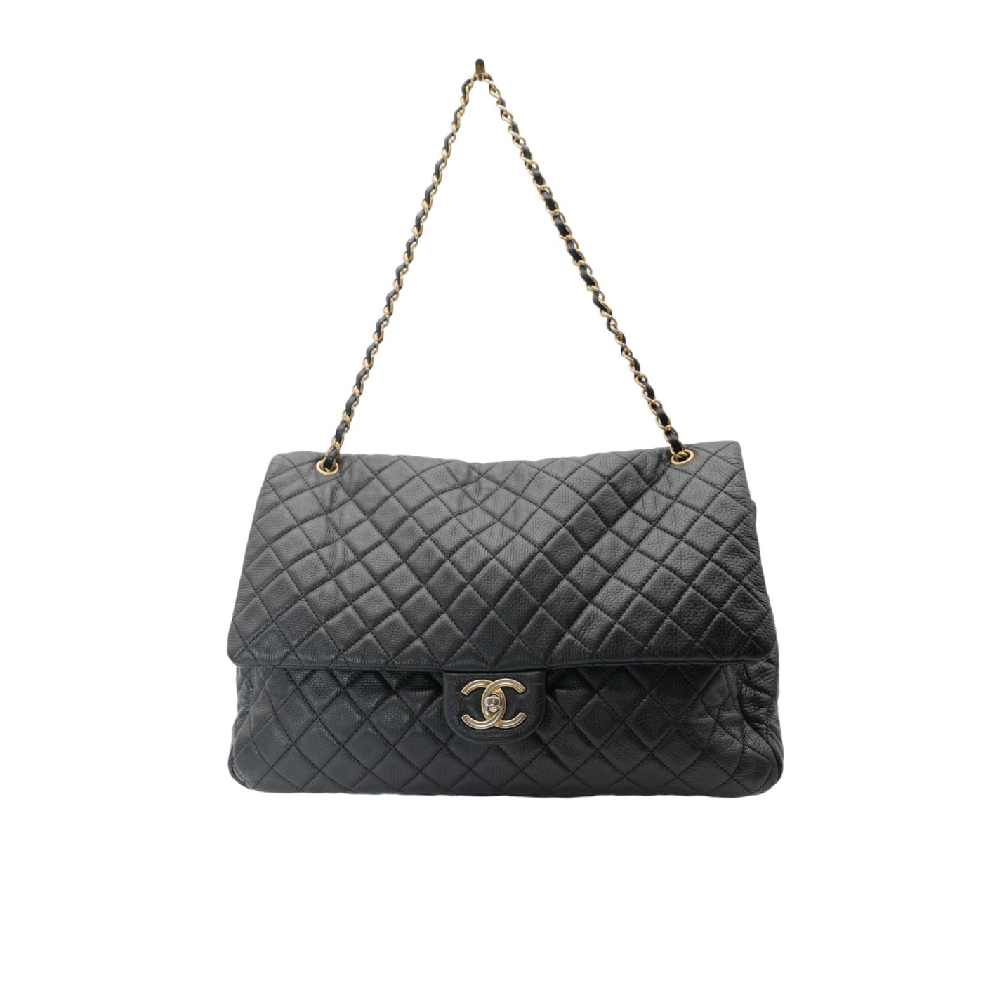 CHANEL Flap XXL Calfskin Shoulder Bag in Black