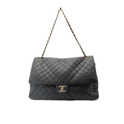 CHANEL Flap XXL Calfskin Shoulder Bag in Black