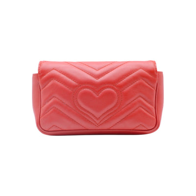 Gucci GG Marmont Matelasse Chevron Mini Crossbody Bag In Red