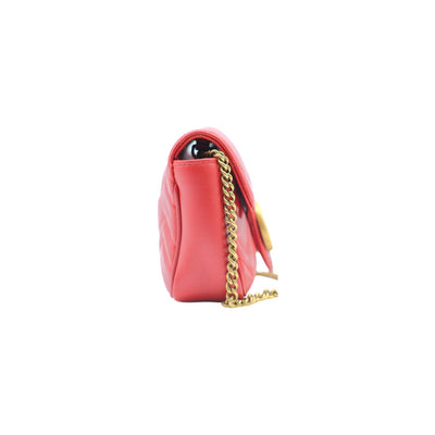 Gucci GG Marmont Matelasse Chevron Mini Crossbody Bag In Red