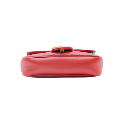 Gucci GG Marmont Matelasse Chevron Mini Crossbody Bag In Red