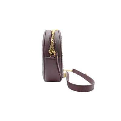 Saint Laurent YSL Grain De Poudre Matelasse Chevron Quilted Round Crossbody Bag
