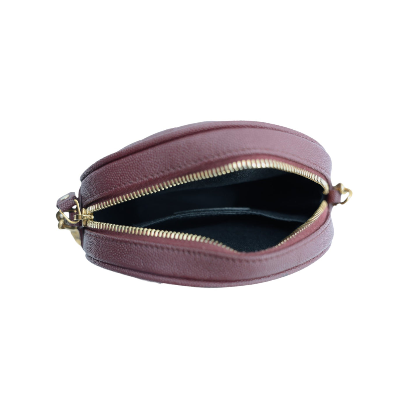 Saint Laurent YSL Grain De Poudre Matelasse Chevron Quilted Round Crossbody Bag