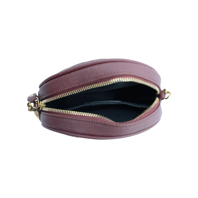 Saint Laurent YSL Grain De Poudre Matelasse Chevron Quilted Round Crossbody Bag
