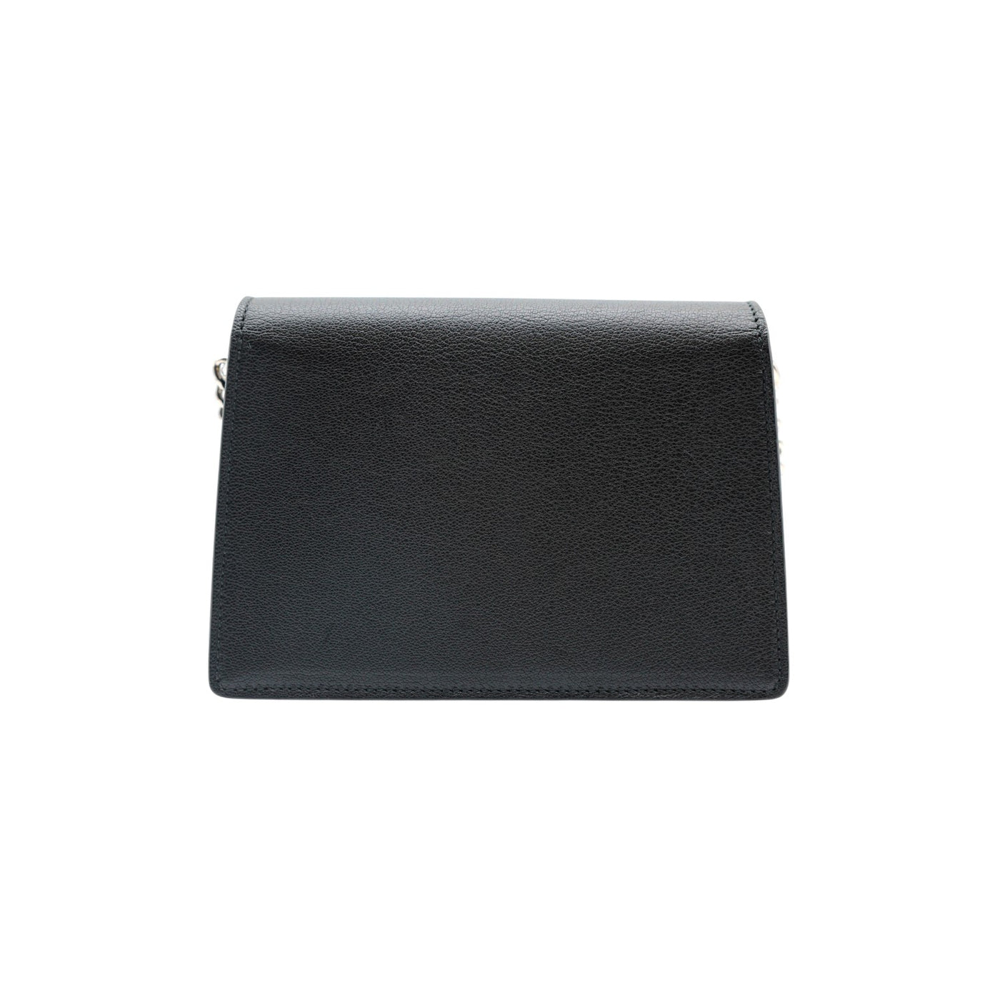 Jimmy Choo Leather Madeline Shoulder Bag in Black with Silver Chain