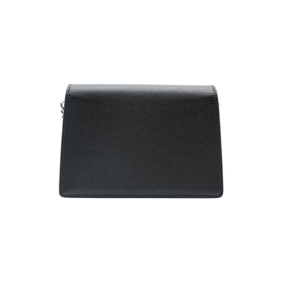 Jimmy Choo Leather Madeline Shoulder Bag in Black with Silver Chain