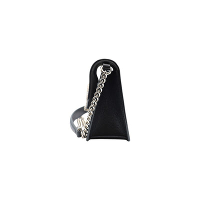 Jimmy Choo Leather Madeline Shoulder Bag in Black with Silver Chain