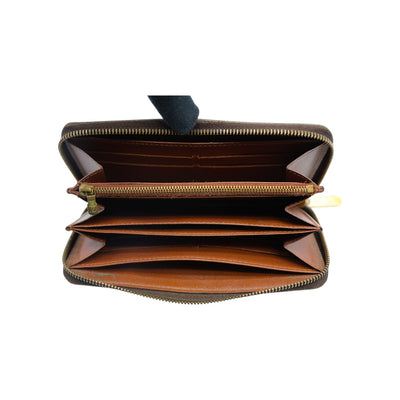 Louis Vuitton Monogram Zippy Round Leather Wallet in Brown