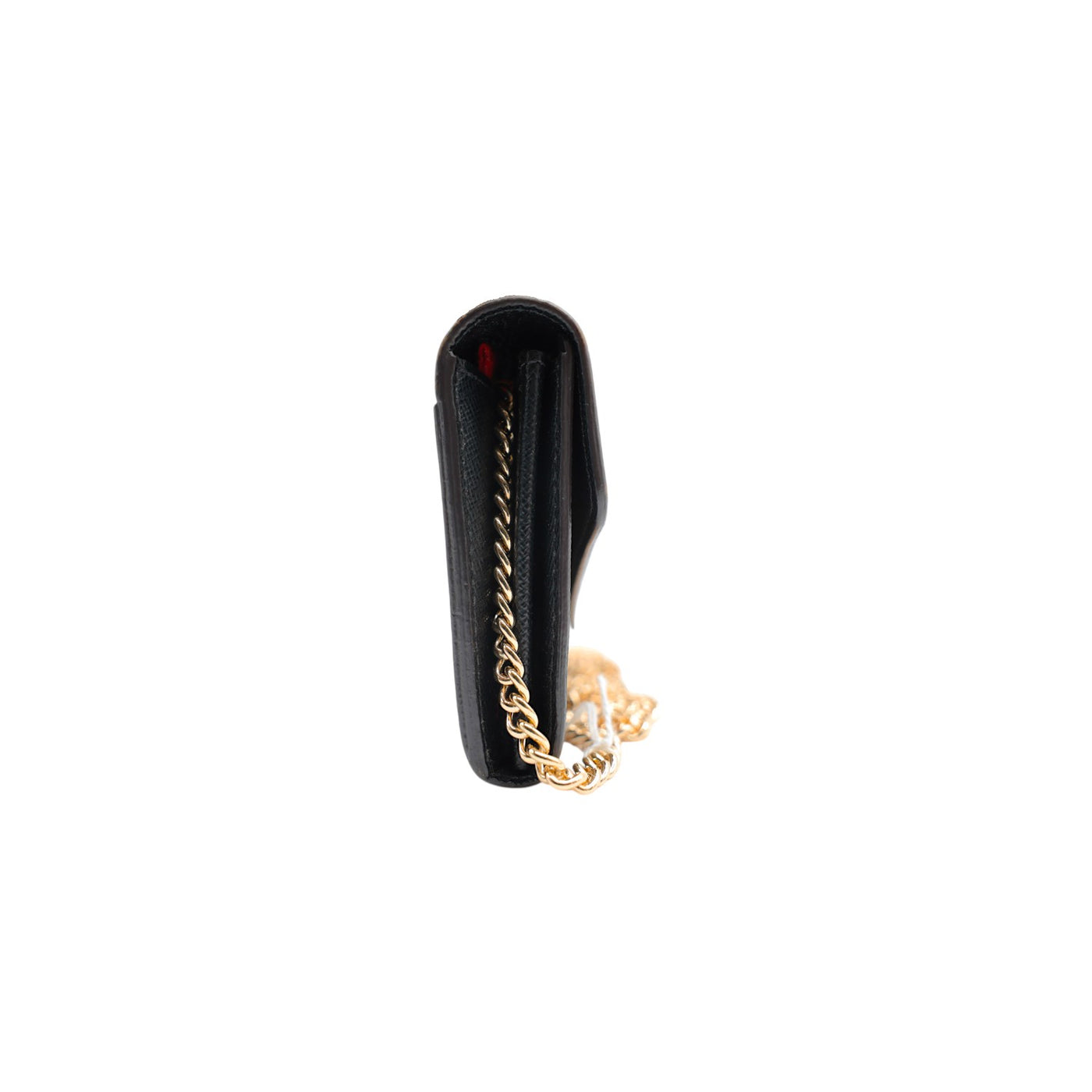Louis Vuitton Reverse Monogram Sarah Leather Wallet in Dark Brown with Gold Chain Strap