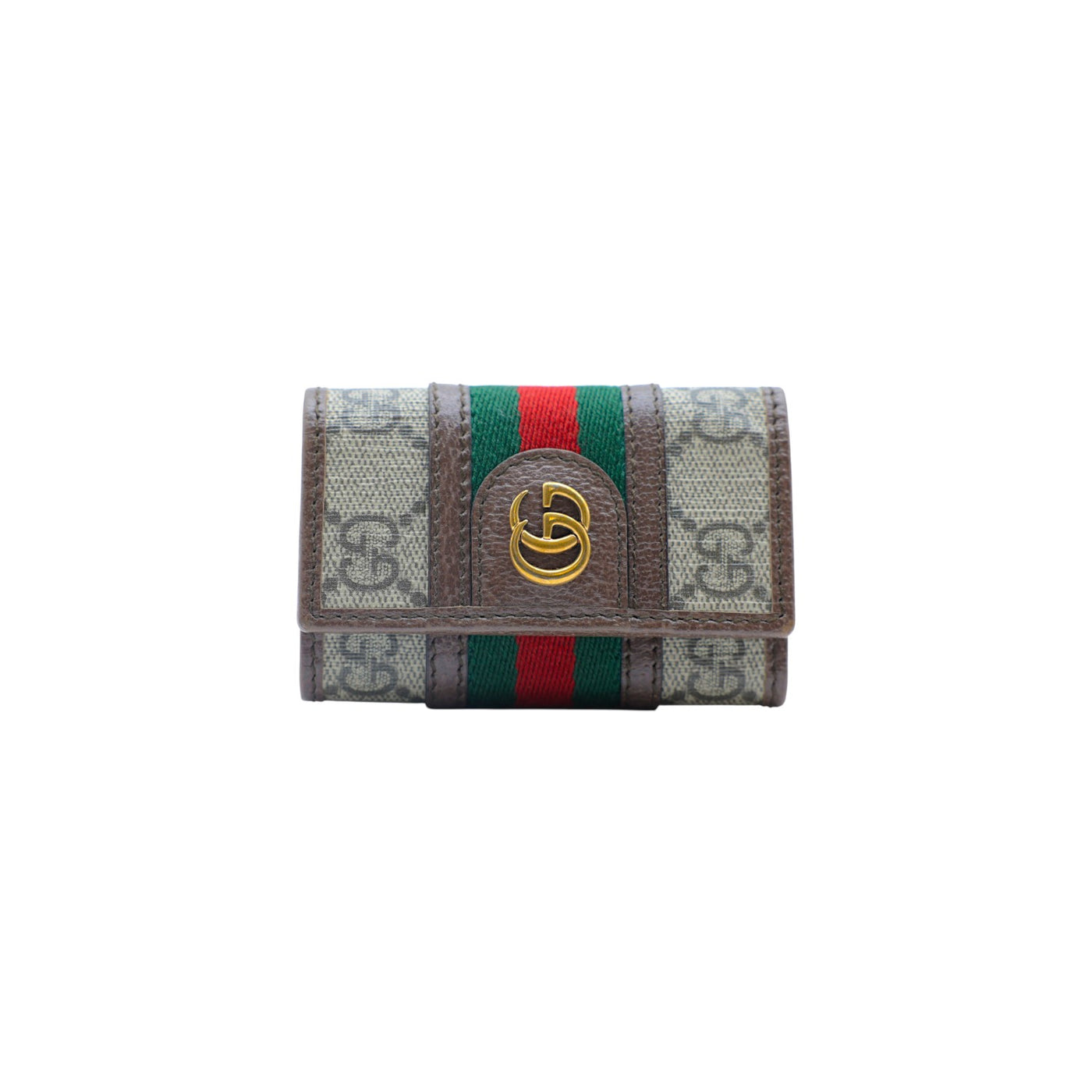 Gucci Supreme Monogram Ophidia New Acero 6 Key Holder Case in Beige