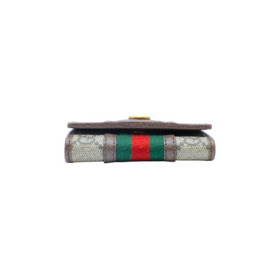 Gucci Supreme Monogram Ophidia New Acero 6 Key Holder Case in Beige