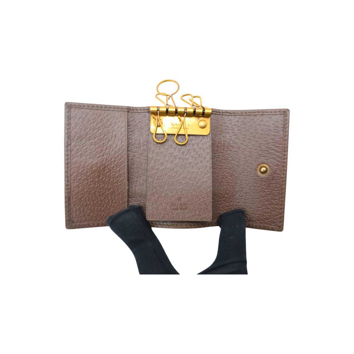 Gucci Supreme Monogram Ophidia New Acero 6 Key Holder Case in Beige