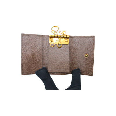 Gucci Supreme Monogram Ophidia New Acero 6 Key Holder Case in Beige