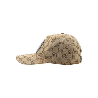 Gucci GG Pattern Canvas Hat in Beige and Ebony