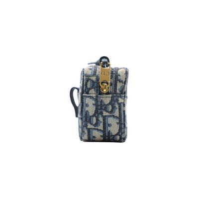 Christian Dior Oblique Monogram Canvas Belt Pouch in Beige and Navy Blue