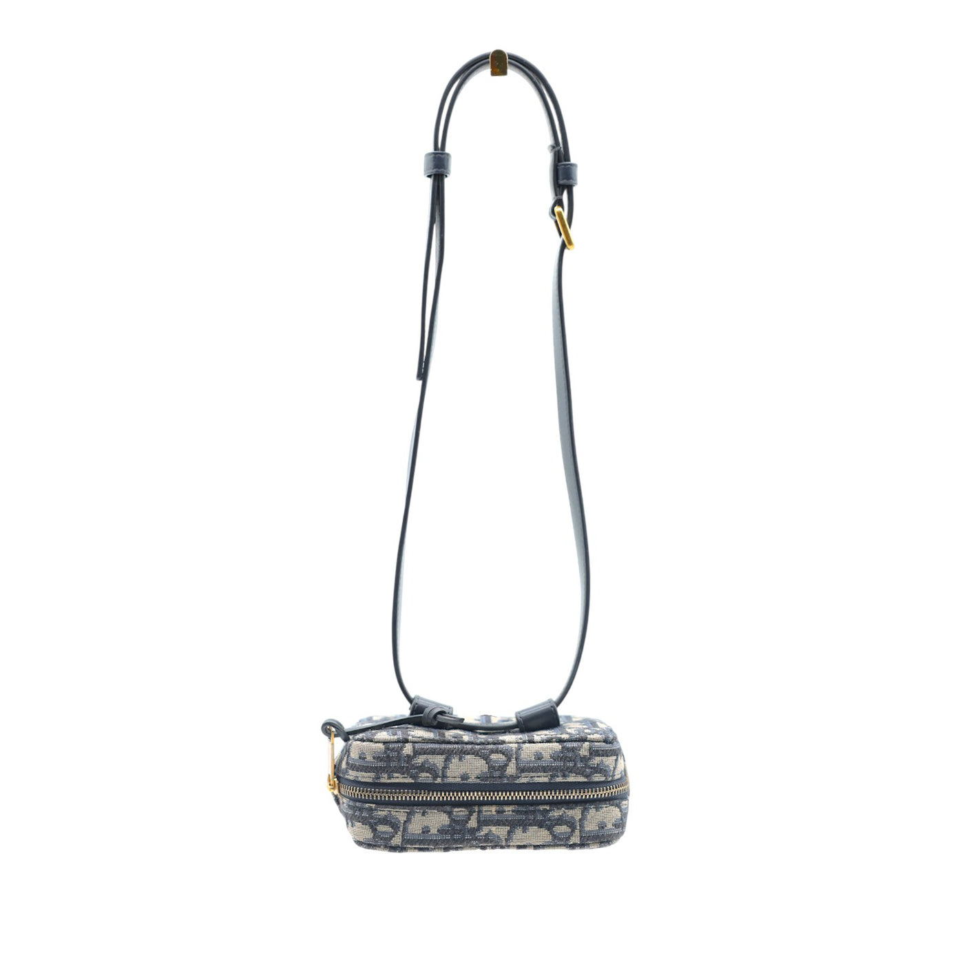 Christian Dior Oblique Monogram Canvas Belt Pouch in Beige and Navy Blue