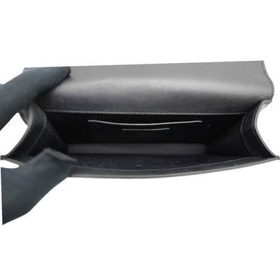 Yves Saint Laurent Leather Kate-Heart Patch Monogram Clutch Bag in Black and Red