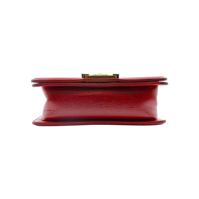 CHANEL Boy Lambskin Quilted Small Flap Bag In Red